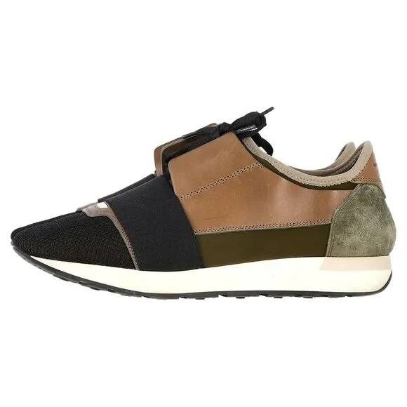 Balenciaga Race Runner Sneakers in Multicolor Leather and Suede
